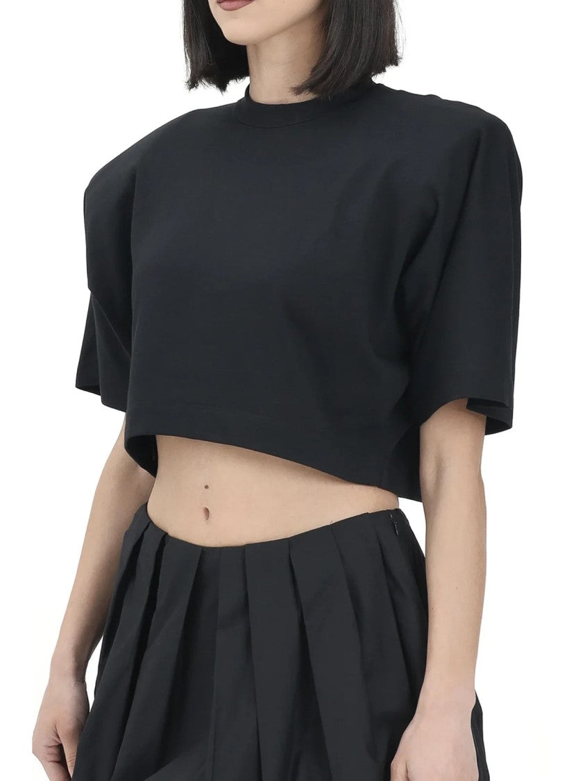 Pinko Black Cotton Short T-Shirt