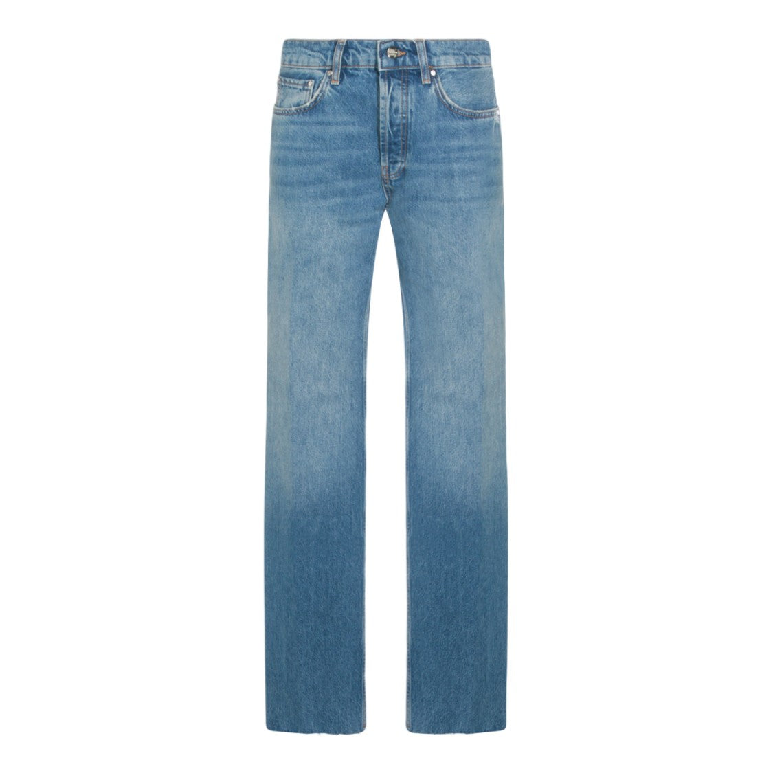 Anine Bing Straight-Leg Denim Jeans With Raw Hems