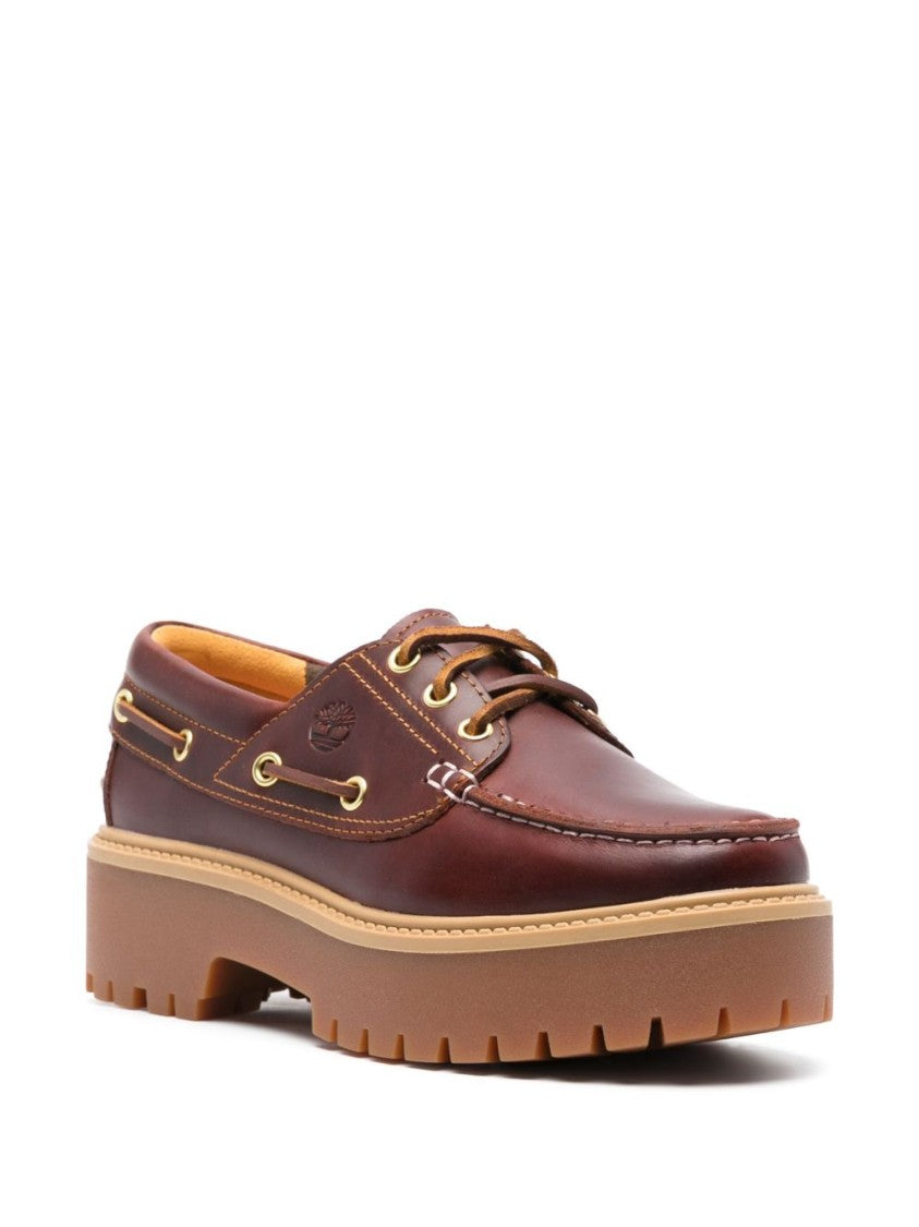 Timberland Bordeaux Leather Sandals With Boat Shoe Styling