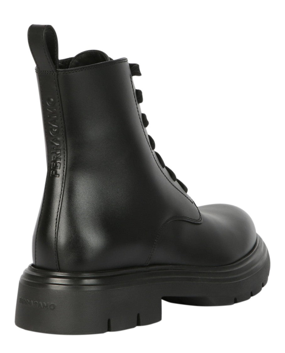 Ferragamo Dionne Leather Combat Boots