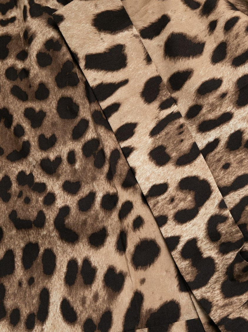 Dolce & Gabbana Tailored Multicolour Bermuda Shorts With Leopard Pattern
