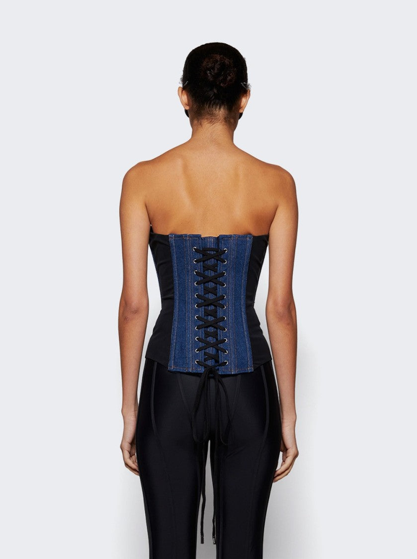 Jean Paul Gaultier Denim Corset Indigo And Black