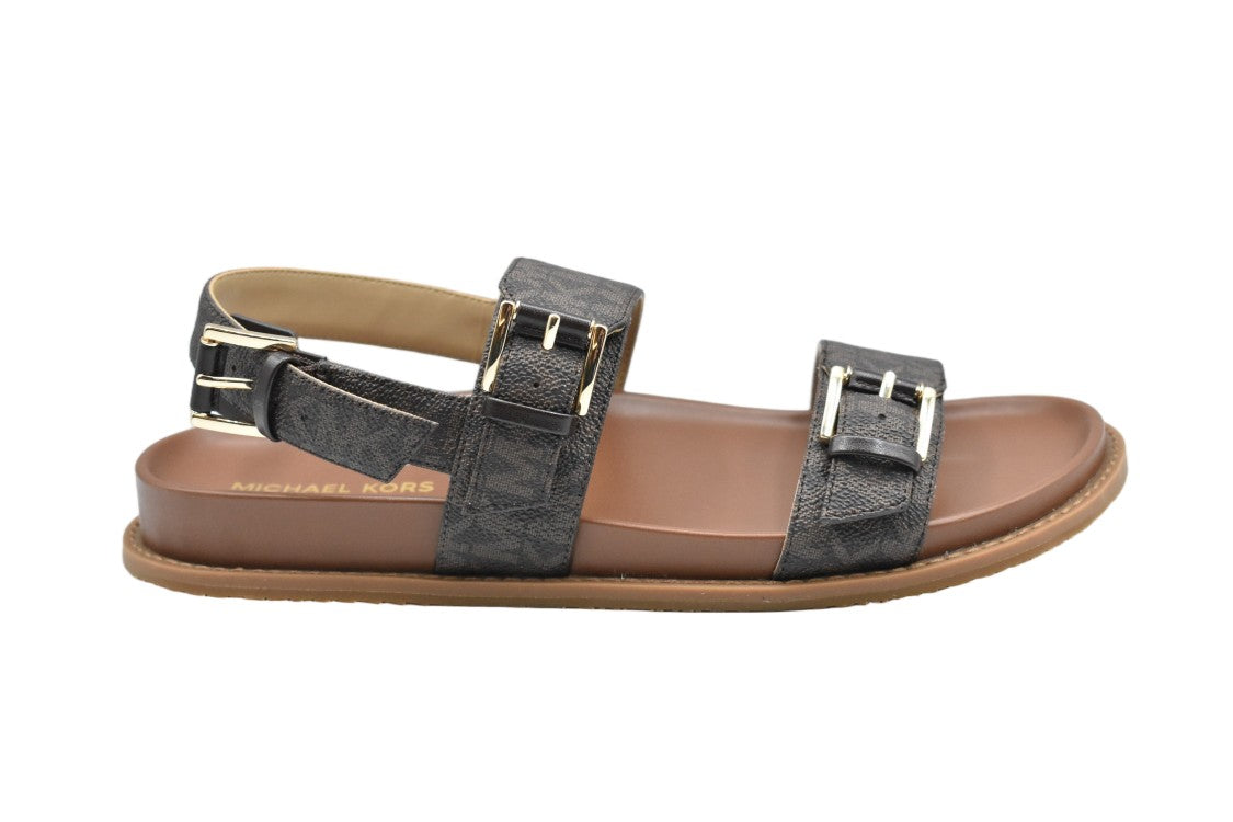 Michael Kors Beige Nia Minimal Logo Flatform Sandals