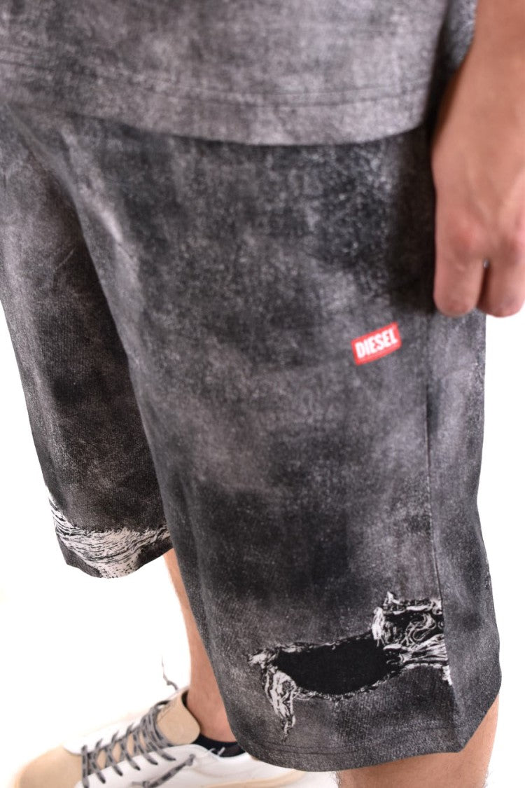 Diesel Multicolor Cotton Distressed Shorts