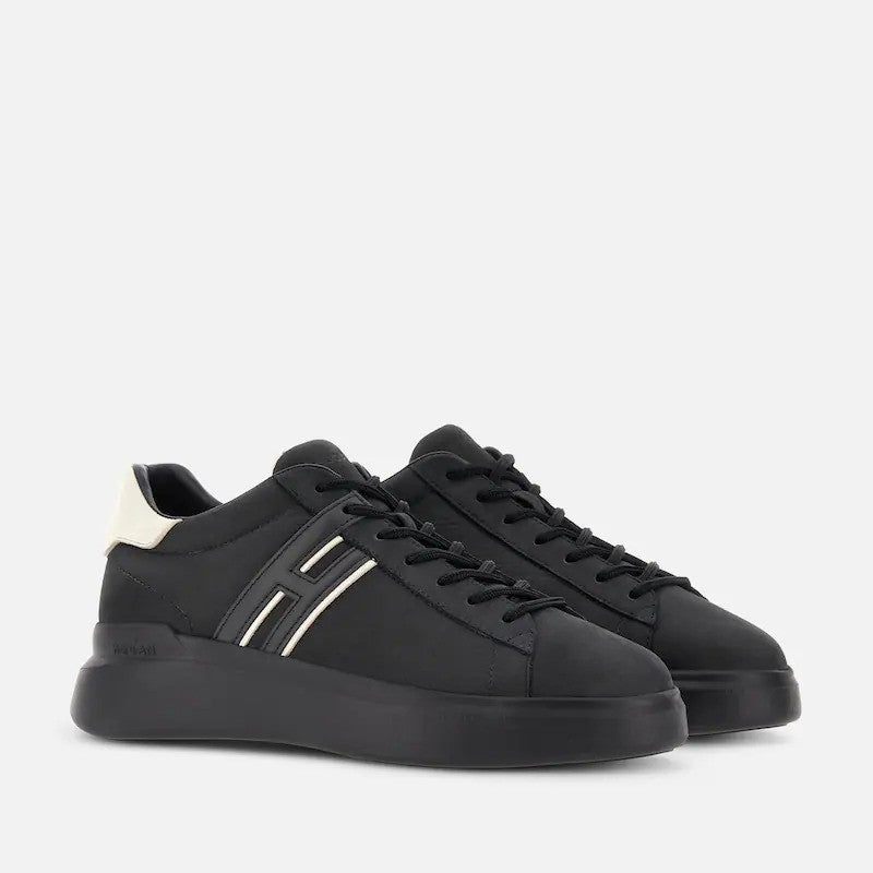 Hogan Black Calfskin Low-Top Sneakers