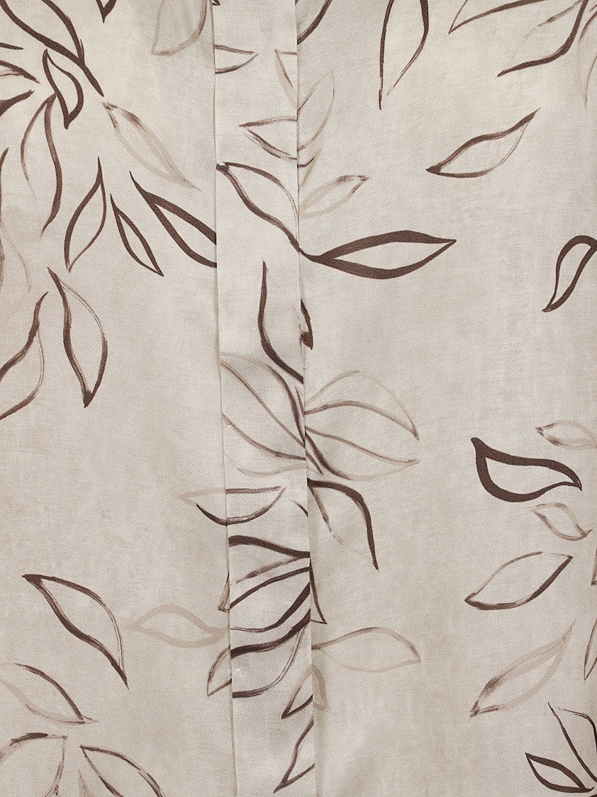 Peserico Flowing Viscose Shirt With Satin Finish And Rhinestone Detail