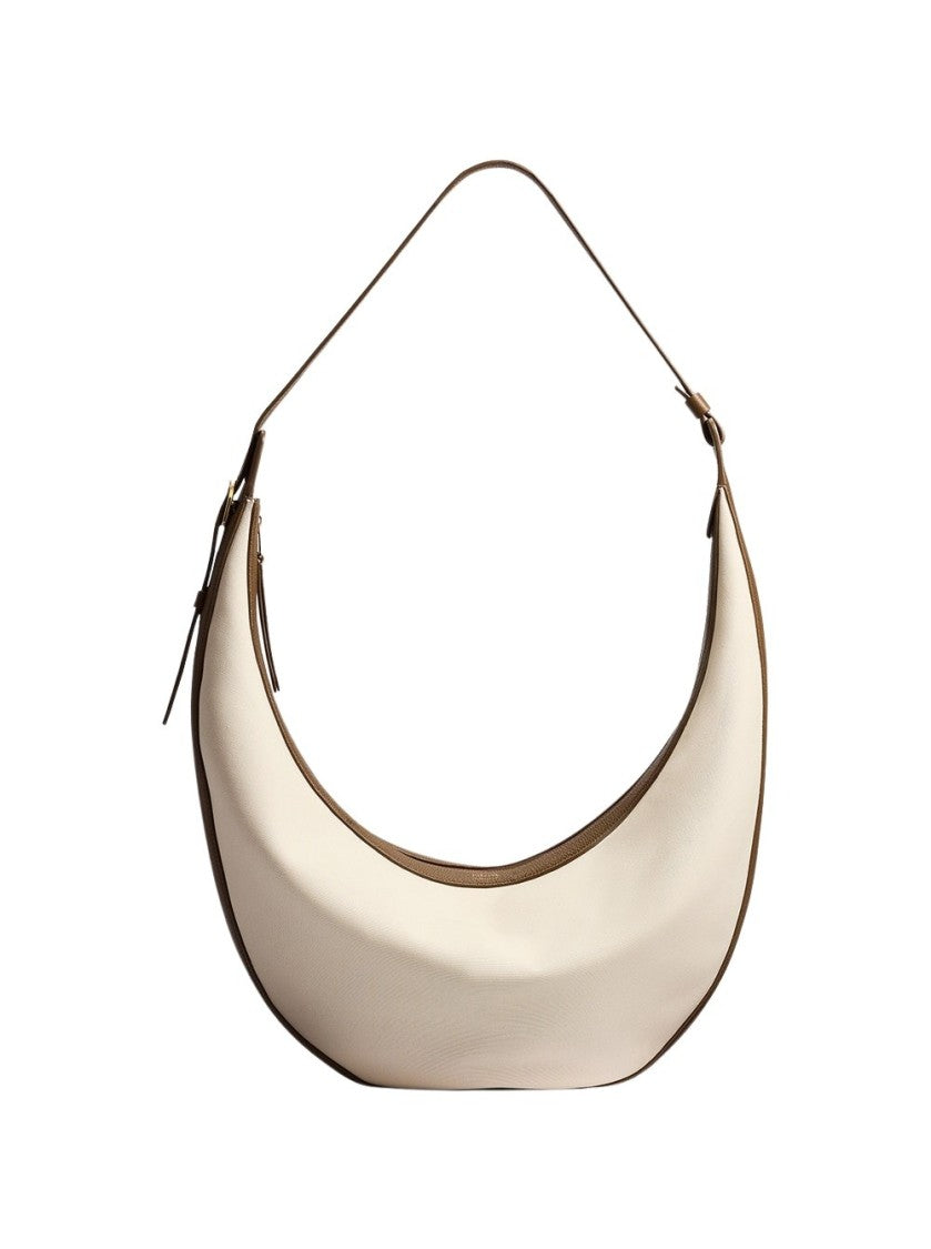 Khaite Augustina Canvas Hobo Bag Cream