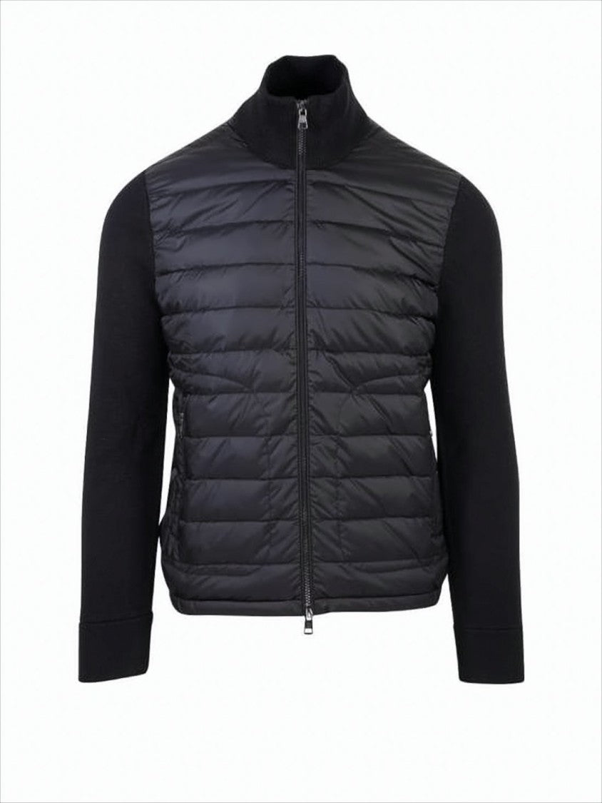 Moncler Padded Quilted Jacket With Knit Detailing
