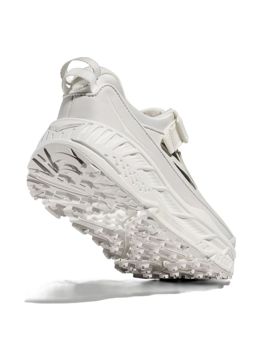 Hoka White Cut-Out Buckle Sneakers