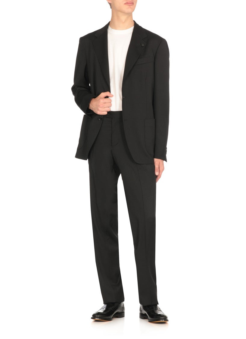 Lardini Black Virgin Wool Suit