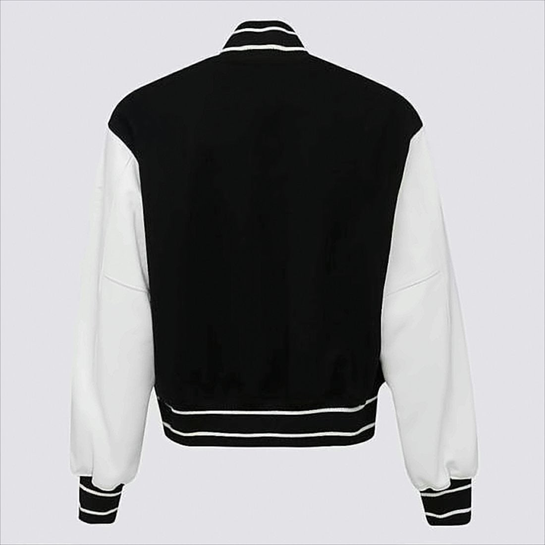 Givenchy Classic Black Wool Bomber Jacket With Contrasting Sleeves