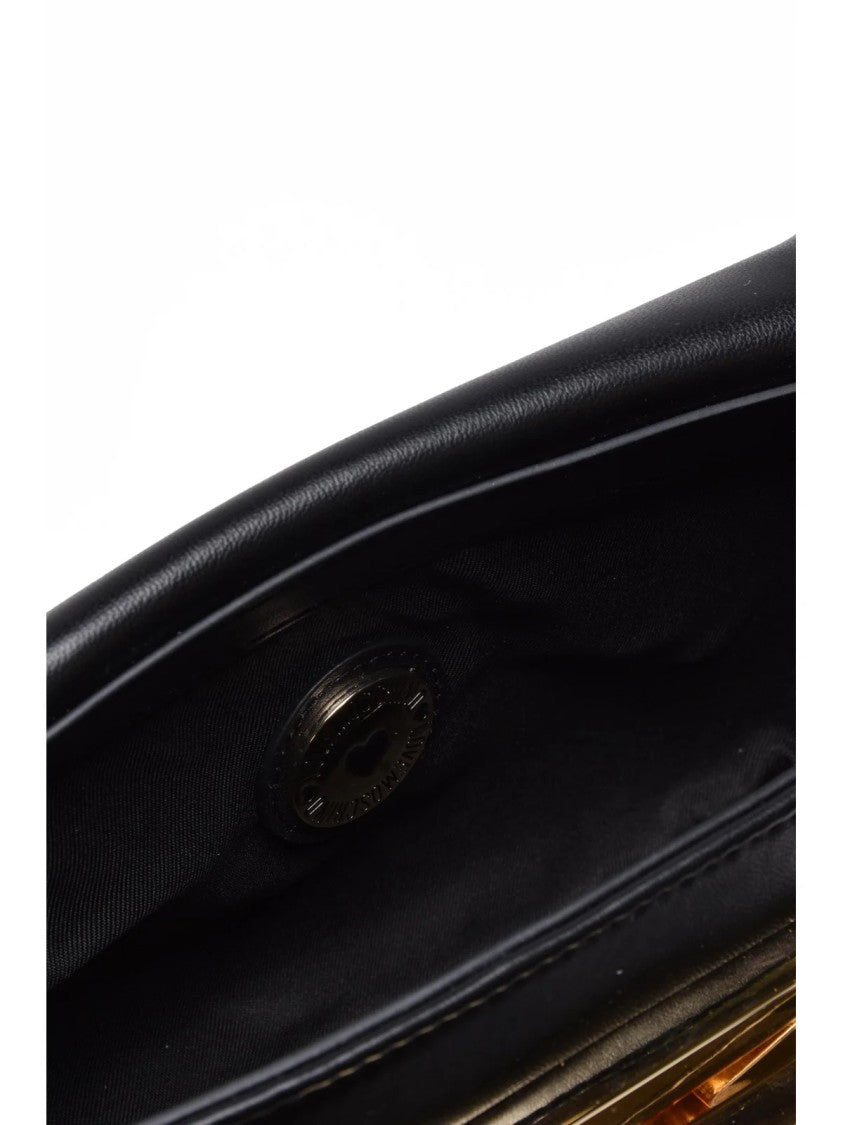 Love Moschino Black Combination Lock Polyurethane Shoulder Bag