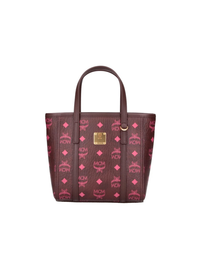 Mcm Brown Toni Mini Visetos Fabric Tote Bag
