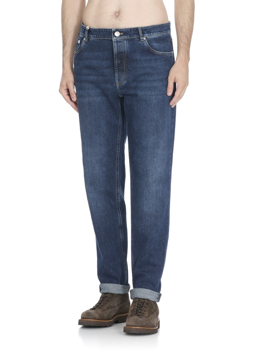 Brunello Cucinelli Blue Cotton Jeans