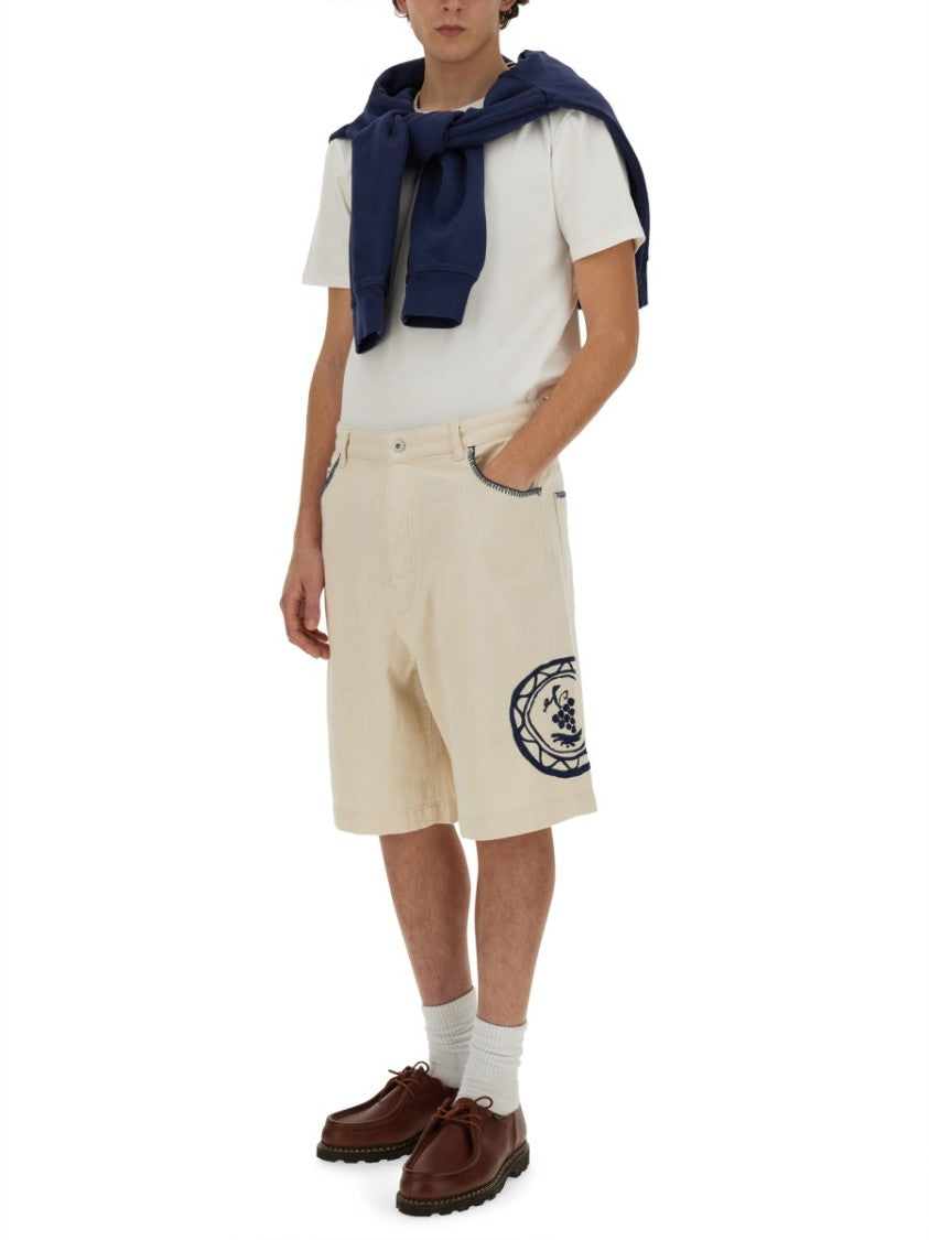 Drôle De Monsieur Relaxed Fit Cotton Bermuda Shorts