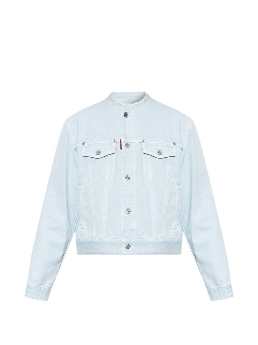 Dsquared2 Classic Minimalist Zip Front Denim Jacket