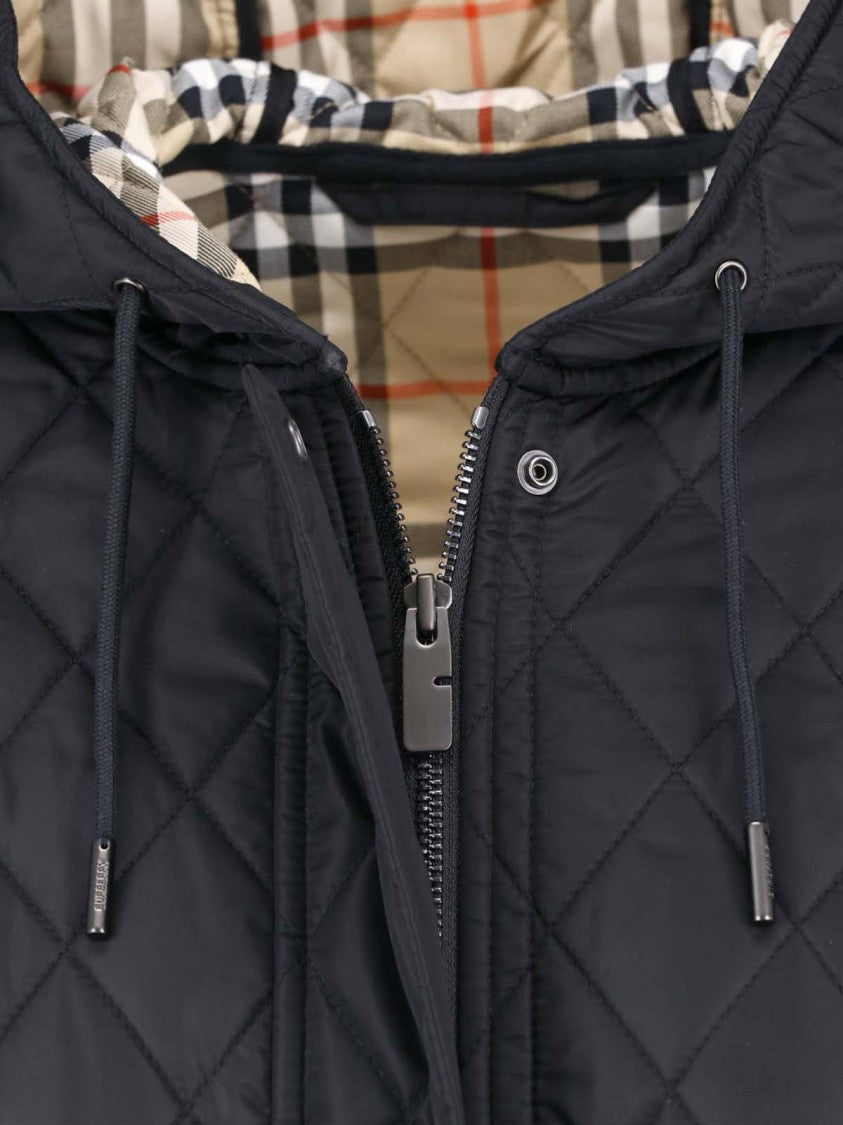Burberry Black Quilted Hooded Jacket