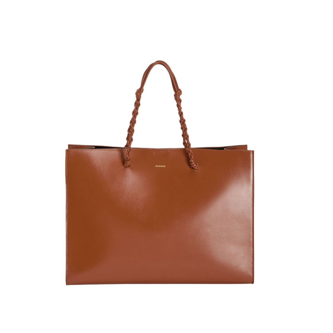 Jil Sander Structured Brown Leather Tote Bag