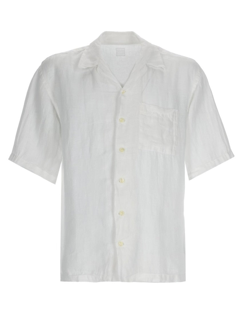 120% Lino Relaxed Linen Open Collar Casual Shirt