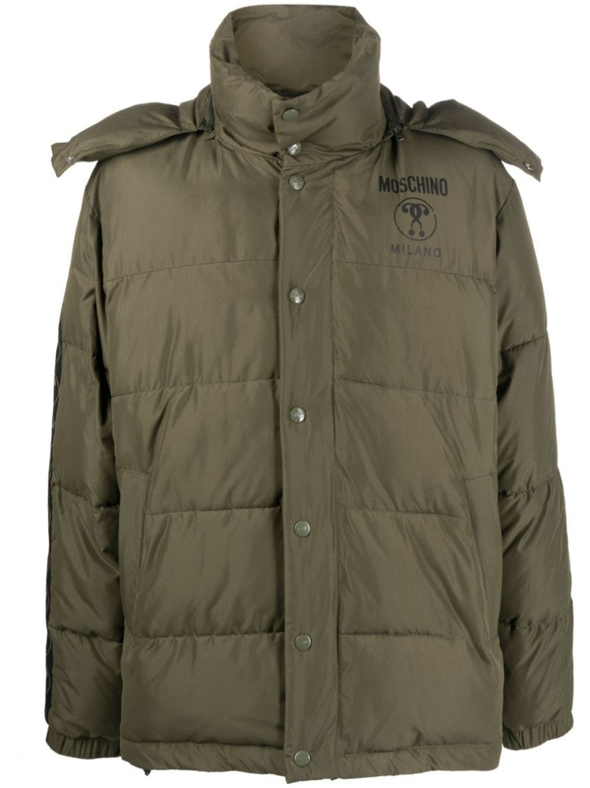 Moschino Logo-Print Padded Jacket With Detachable Hood