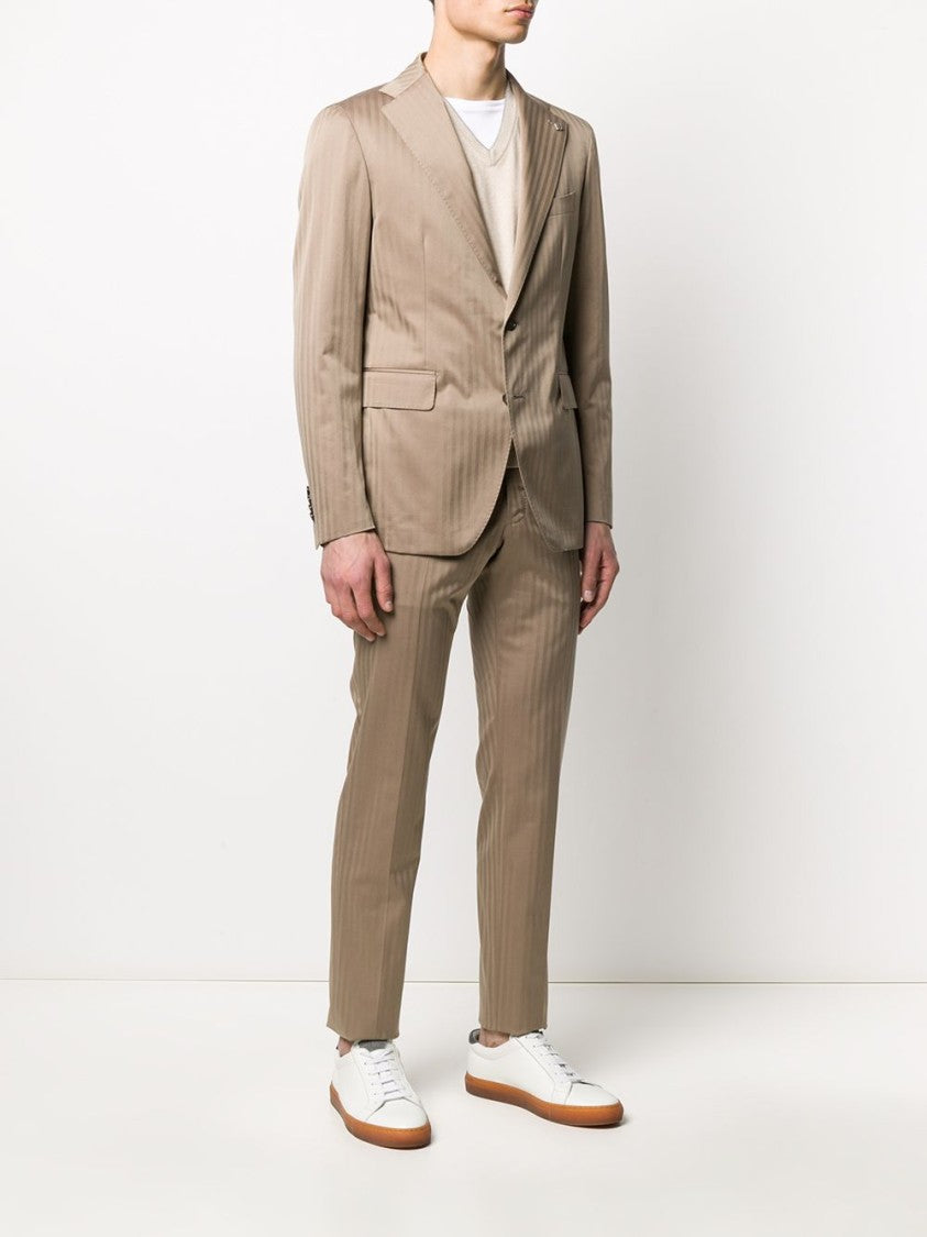 Tagliatore Beige Two-Piece Suit With Classic Fit