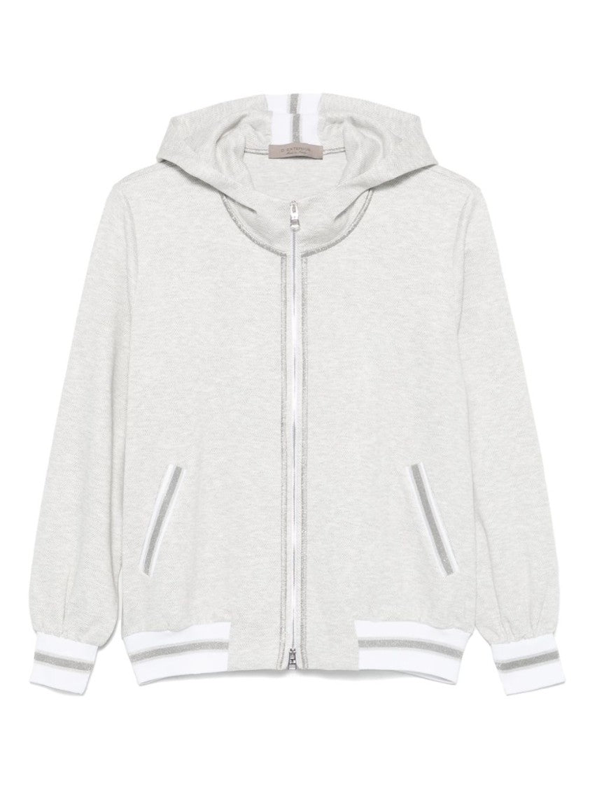 Dexterior Lightweight Zip-Up Hoodie With Ribbed Cuffs