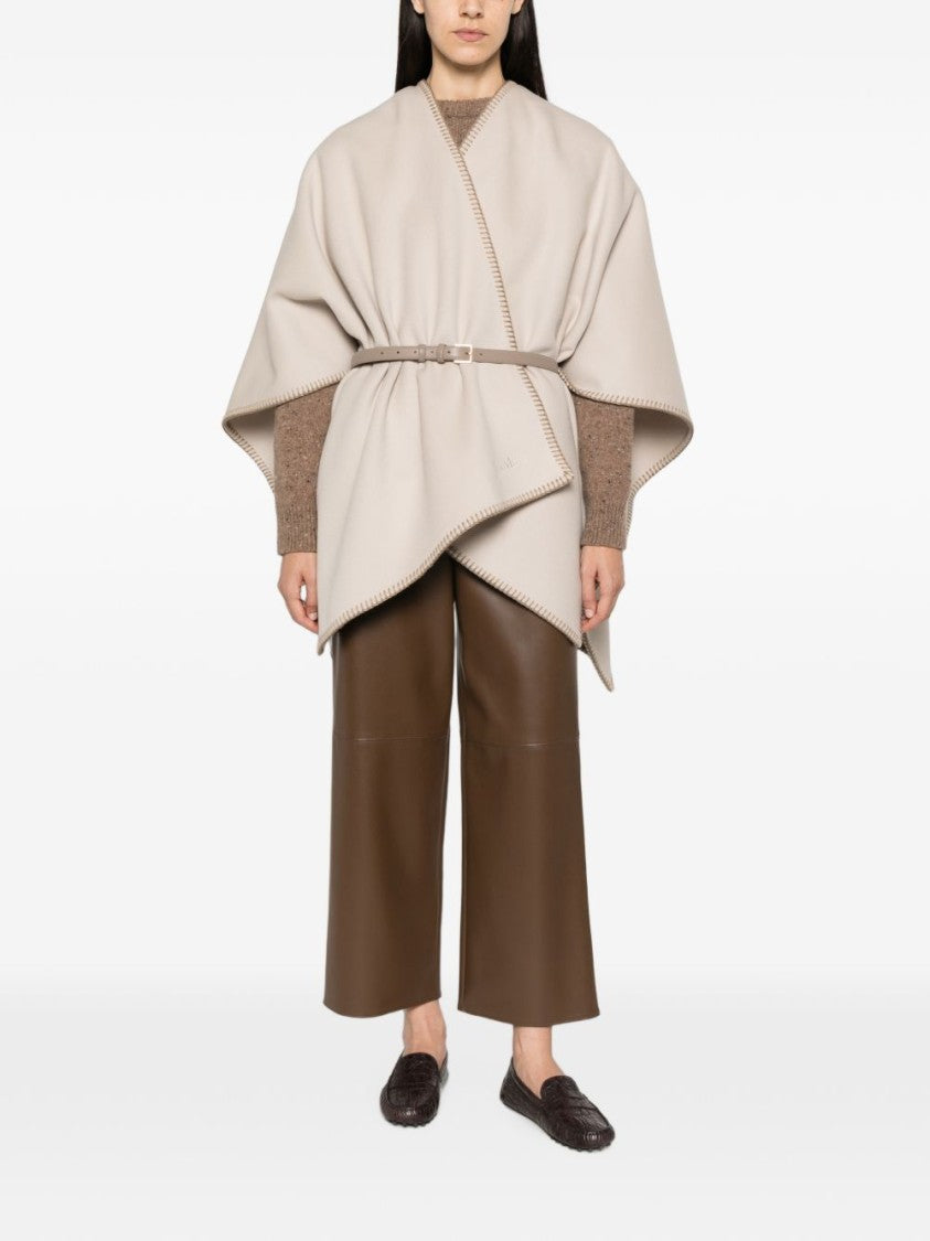Max Mara Asymmetrical Draped Belted Coat
