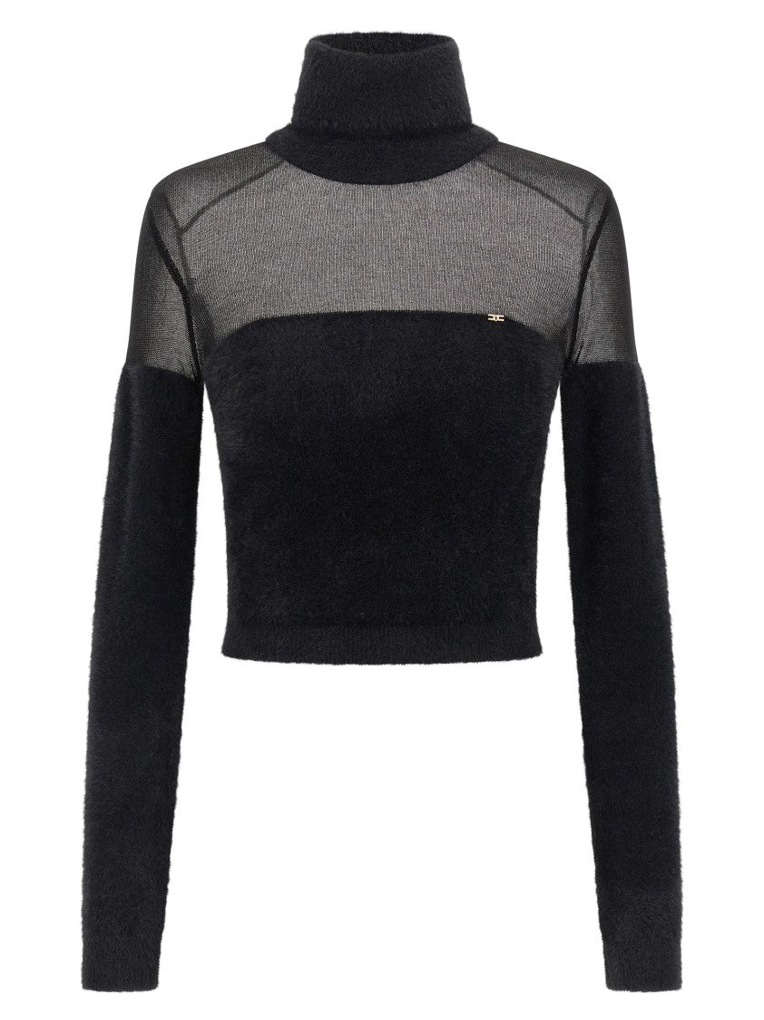 Elisabetta Franchi Brushed Insert Turtleneck Sweater