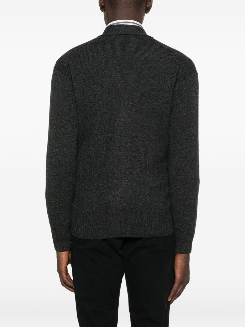 Gran Sasso Chunky Knit Cardigan With V-Neckline