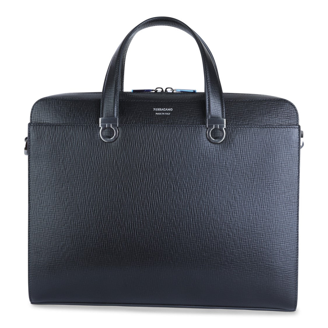 Ferragamo Black Leather Top Handle Bag