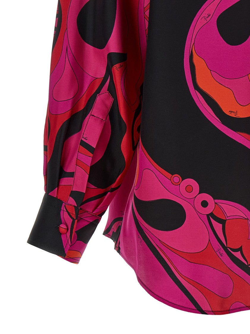 Emilio Pucci Patterned Silk Twill Shirt
