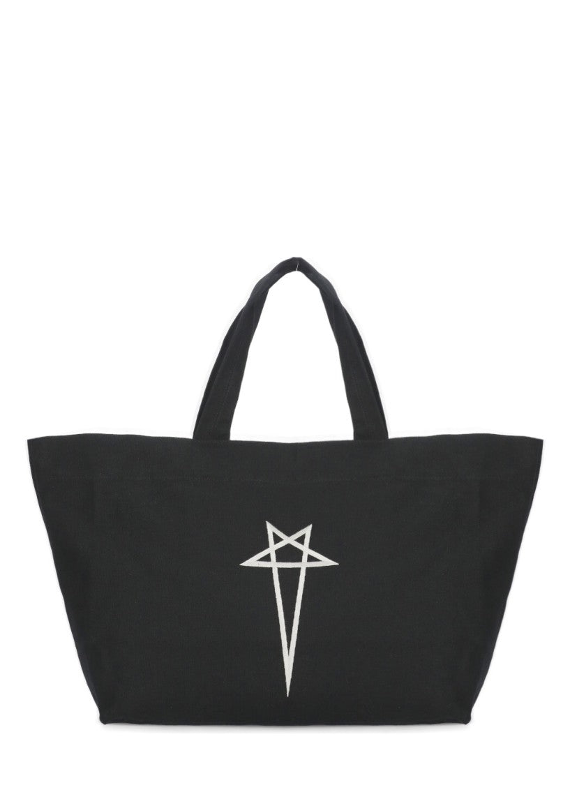 Rick Owens Black Cotton Shopping Bag