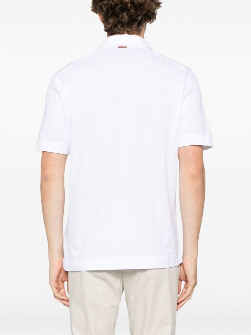 Ermenegildo Zegna Refined White Polo Shirt With Button Placket
