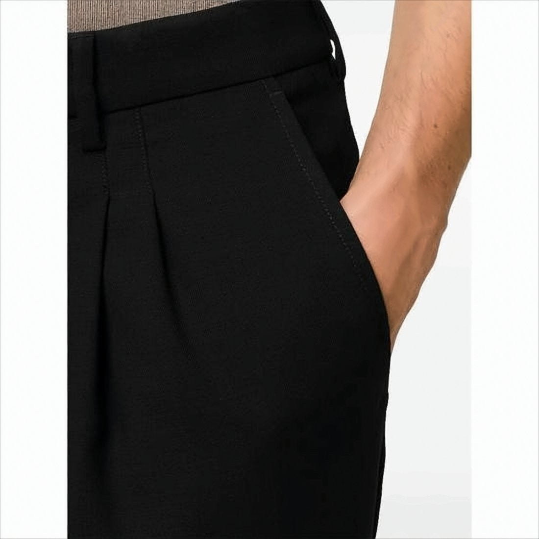 Ami Paris Tailored Black Wool Pants With High Waist