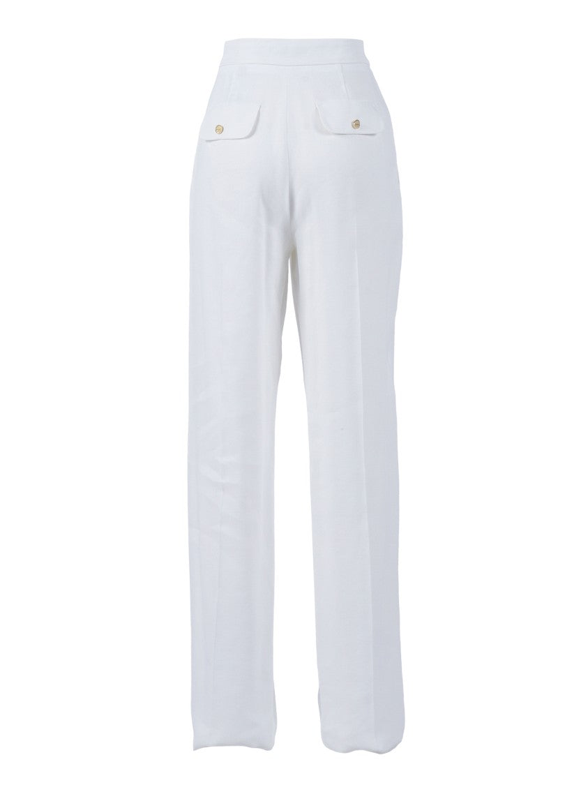 Elisabetta Franchi High Waisted Flap Pocket Straight-Leg Pants