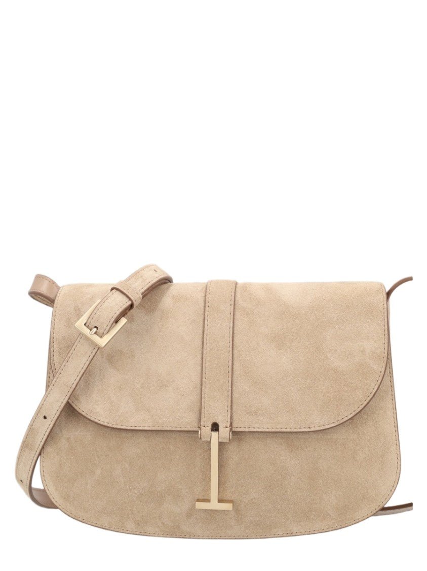 Tom Ford Curved Minimalist Shoulder Bag In Soft Calf Leather