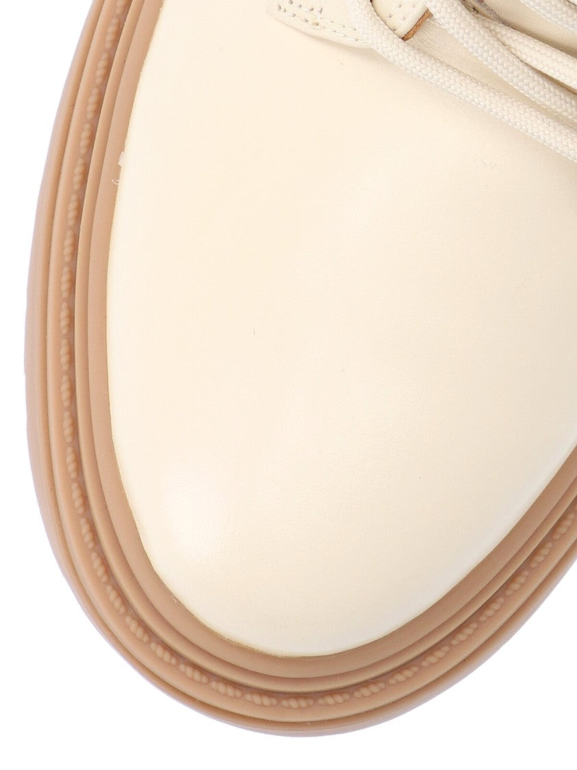 Pinko Ankle-High Leather Boots With Gold Hardware Detail