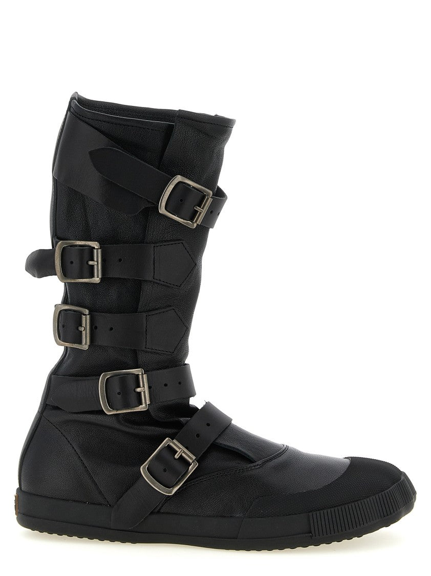 Vivienne Westwood Vegetable Tanned Leather Boots With Zoomorphic Toe And Oversized Buckles