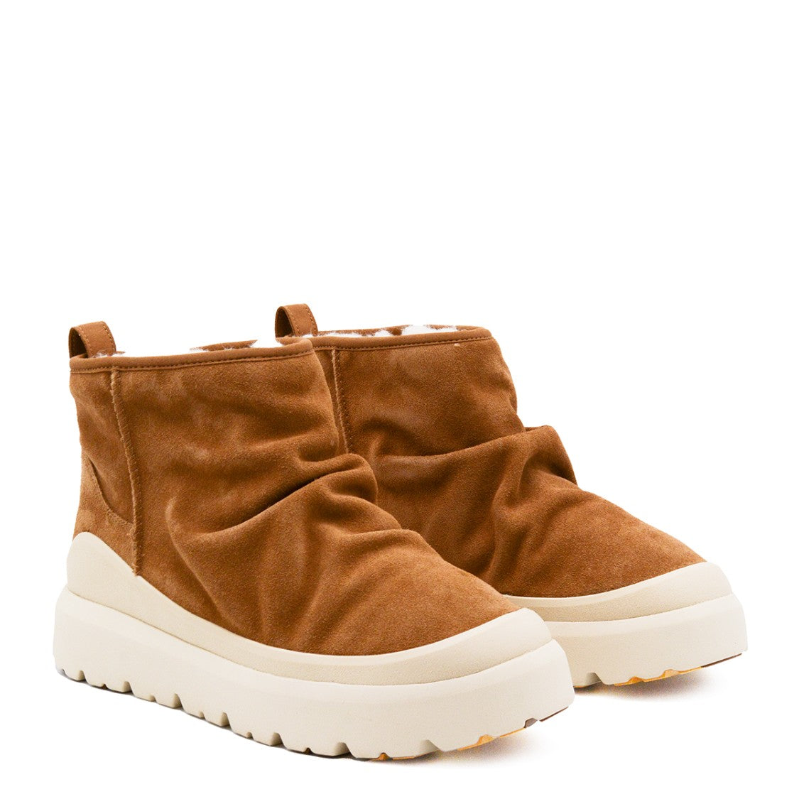 Ugg Chestnut Ankle Boots With Ruched Upper