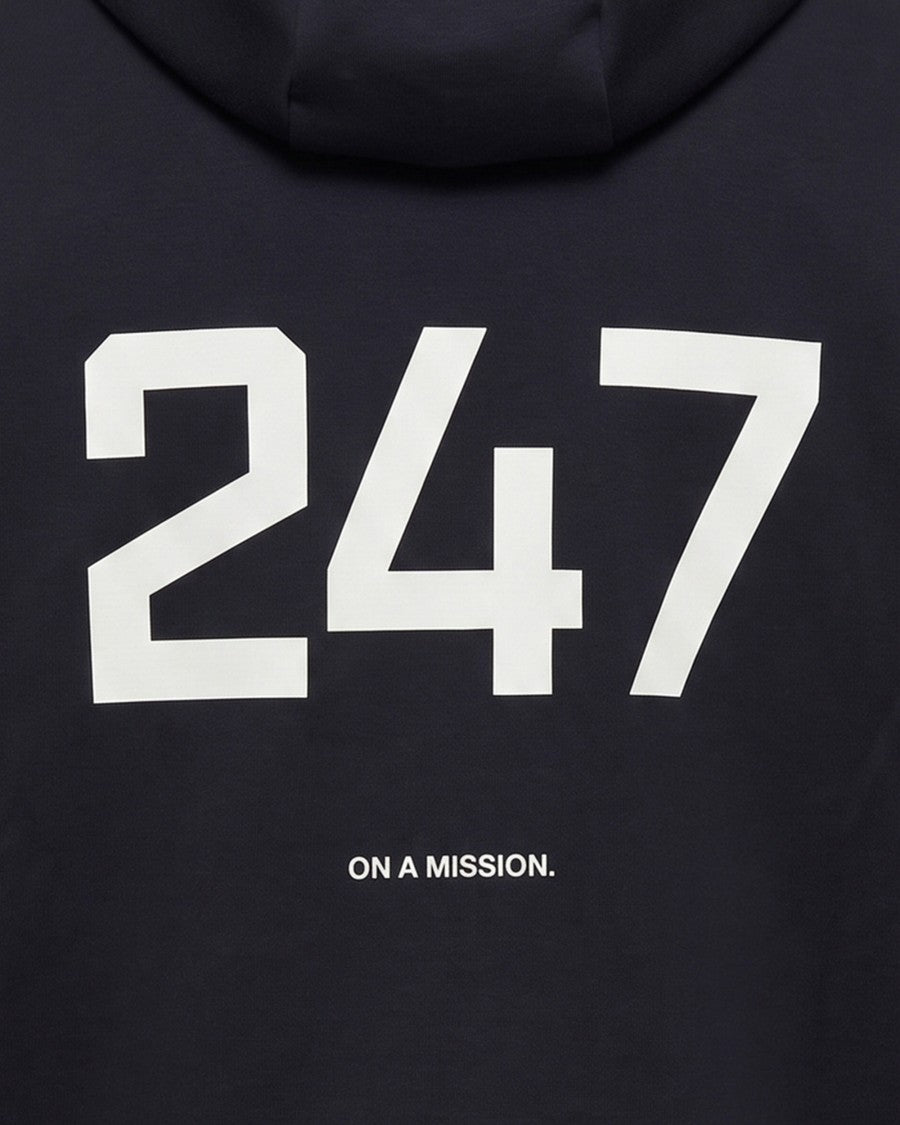 Represent 247 Jet Black 247 Numbers Minimalist Cotton-Blend Hoodie