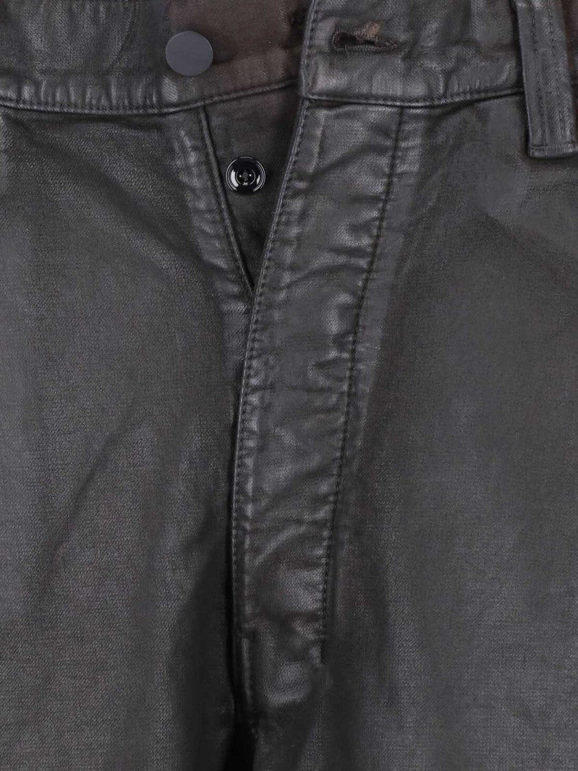 Lemaire Brown Coated Cotton Wide-Leg Denim Pants