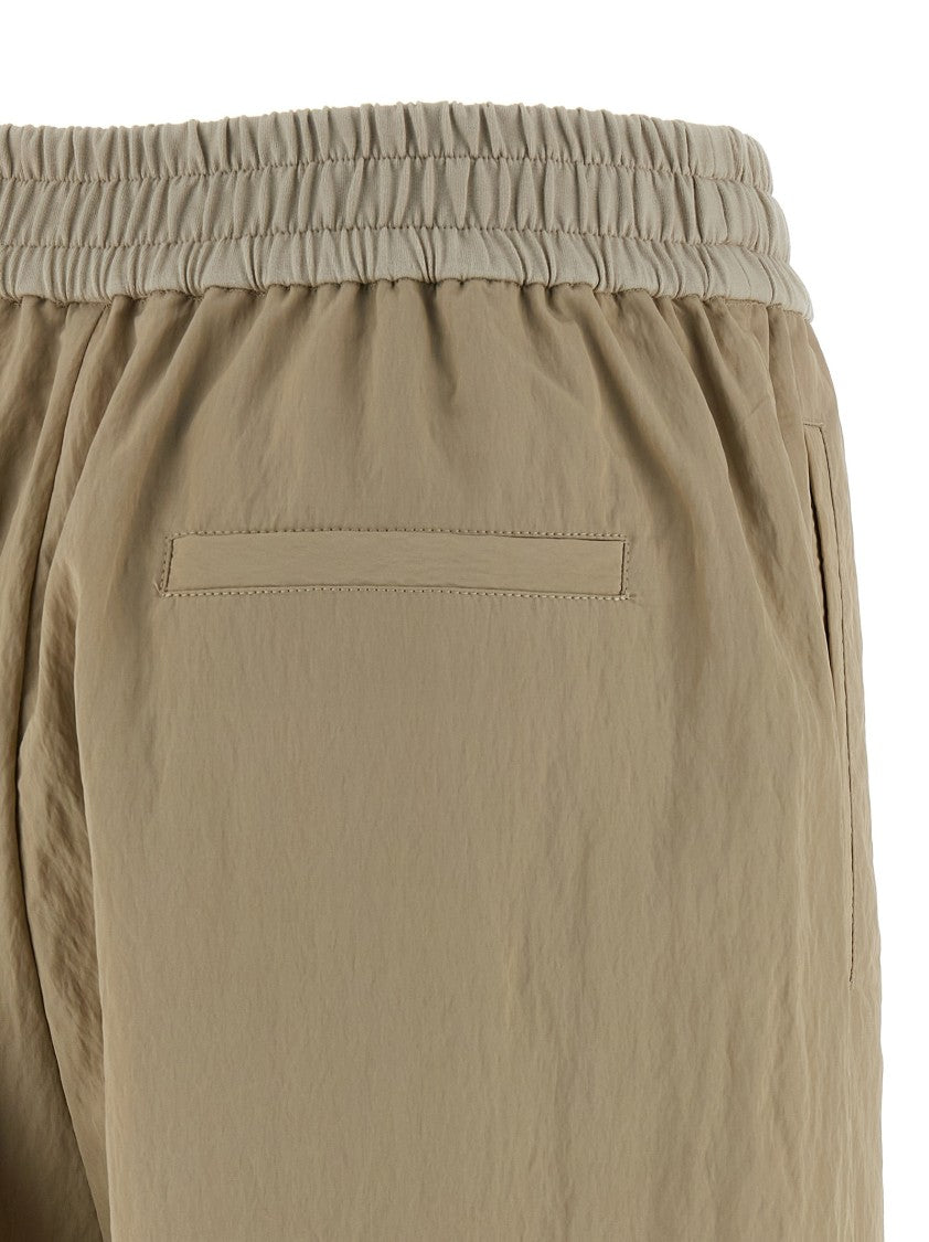 Brunello Cucinelli Wrinkled Viscose Trousers With Adjustable Drawstring