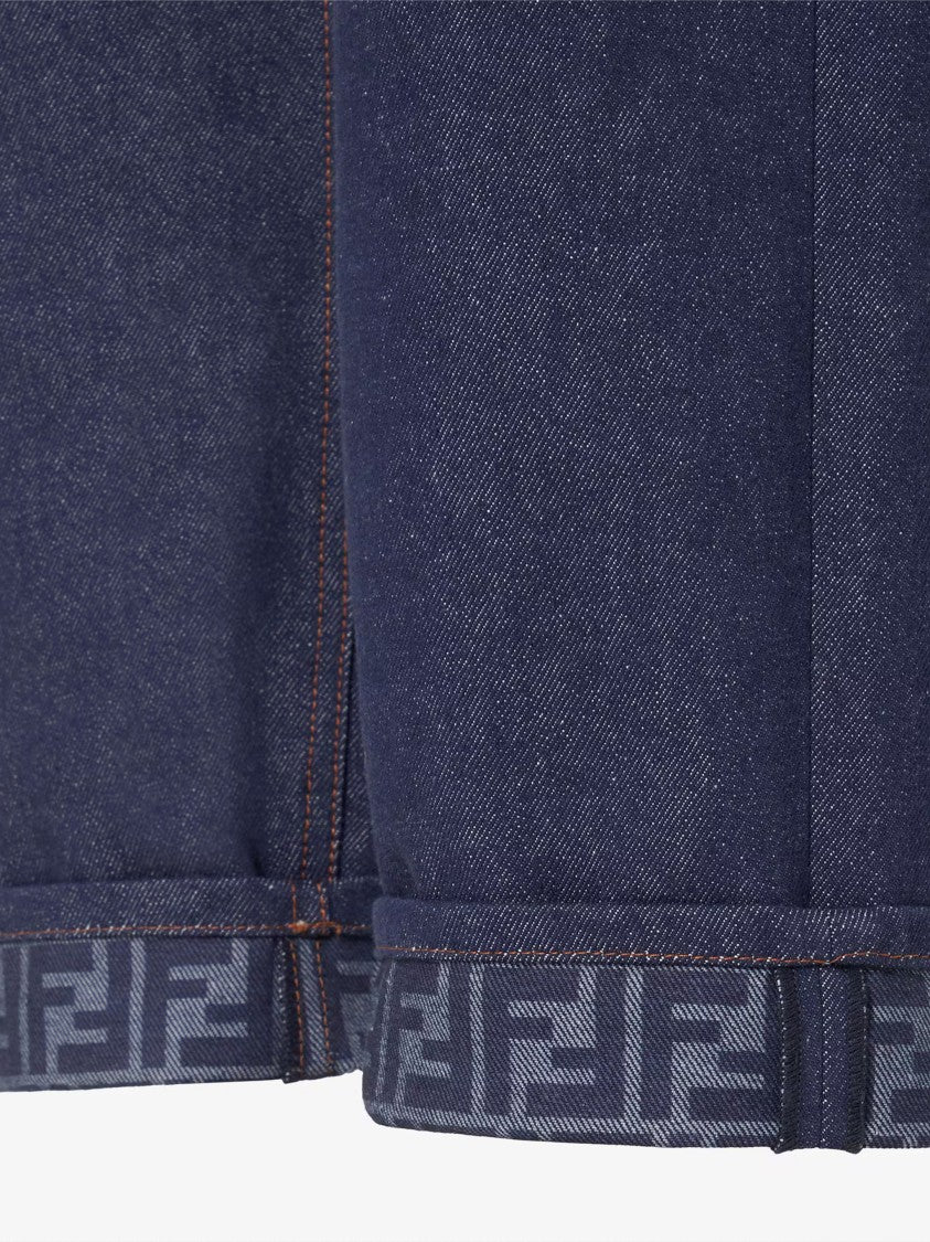Fendi Ff Reverse Den Wide-Leg Indigo Jeans