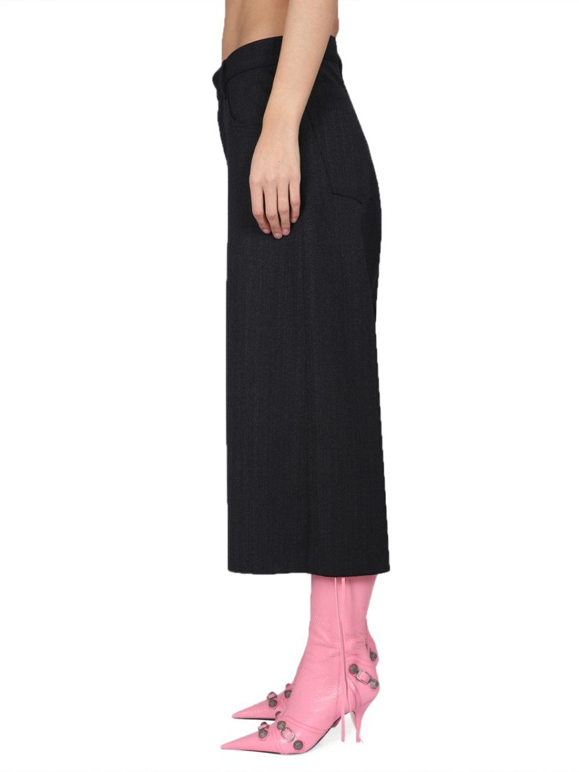 Balenciaga Wool Shorts With Concealed Flap Closure