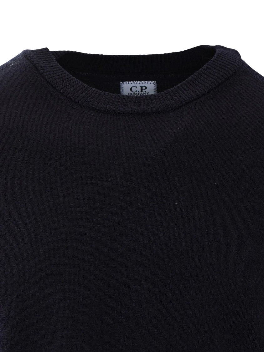 C.P. Company Blue Lens Boxy Crewneck Sweater