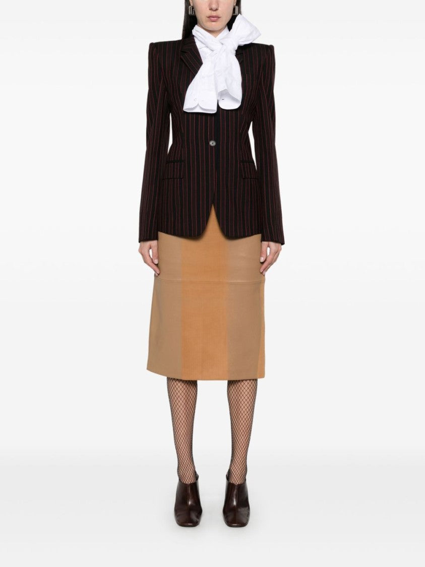 Alexander Mcqueen Tailored Black Blazer With Pinstripe Detail
