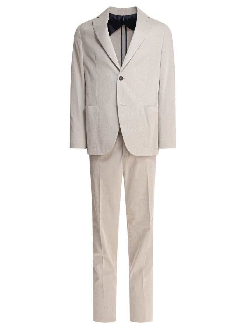Incotex Tailored Beige Suit With Single-Button Closure