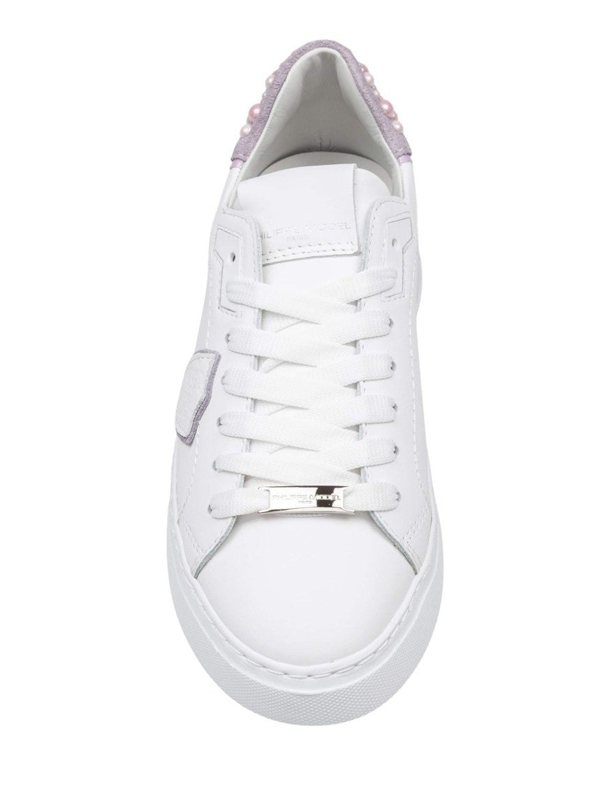 Philippe Model Temple Leather Sneakers With Applied Stones