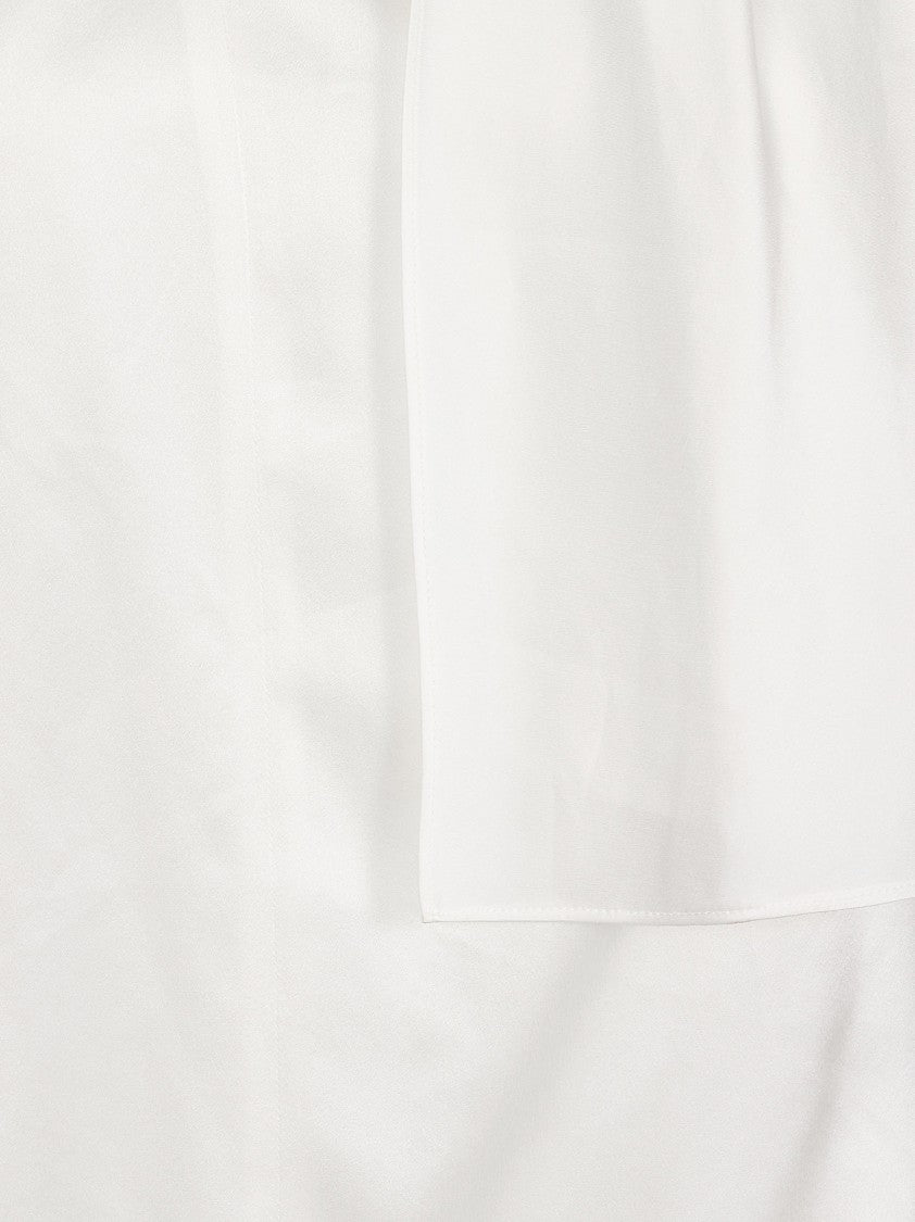Max Mara Sleeveless Silk Top With Draped Neckline And Flowing Detail