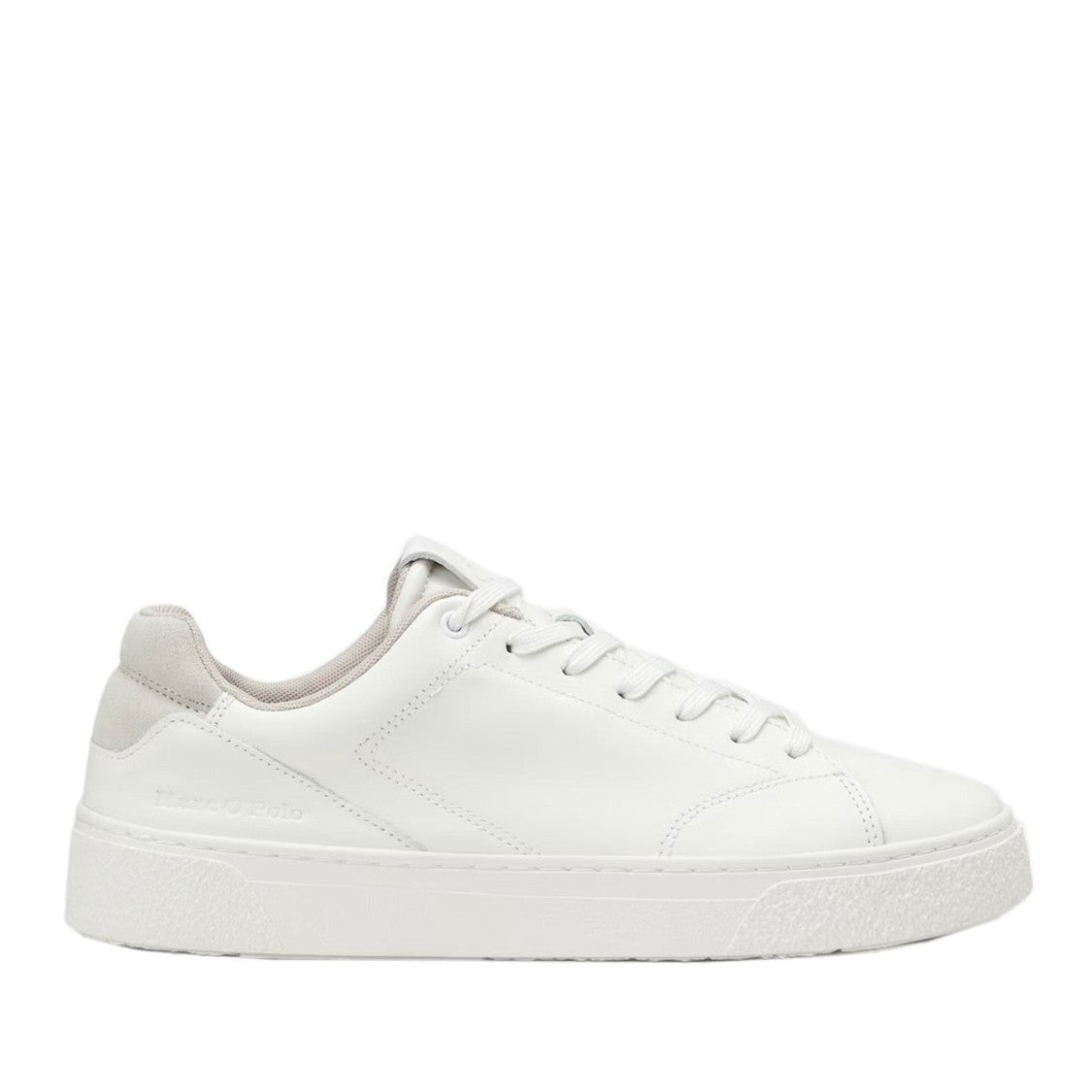 Marc O'polo White Jarvis Minimalist Suede-Accent Leather Sneakers